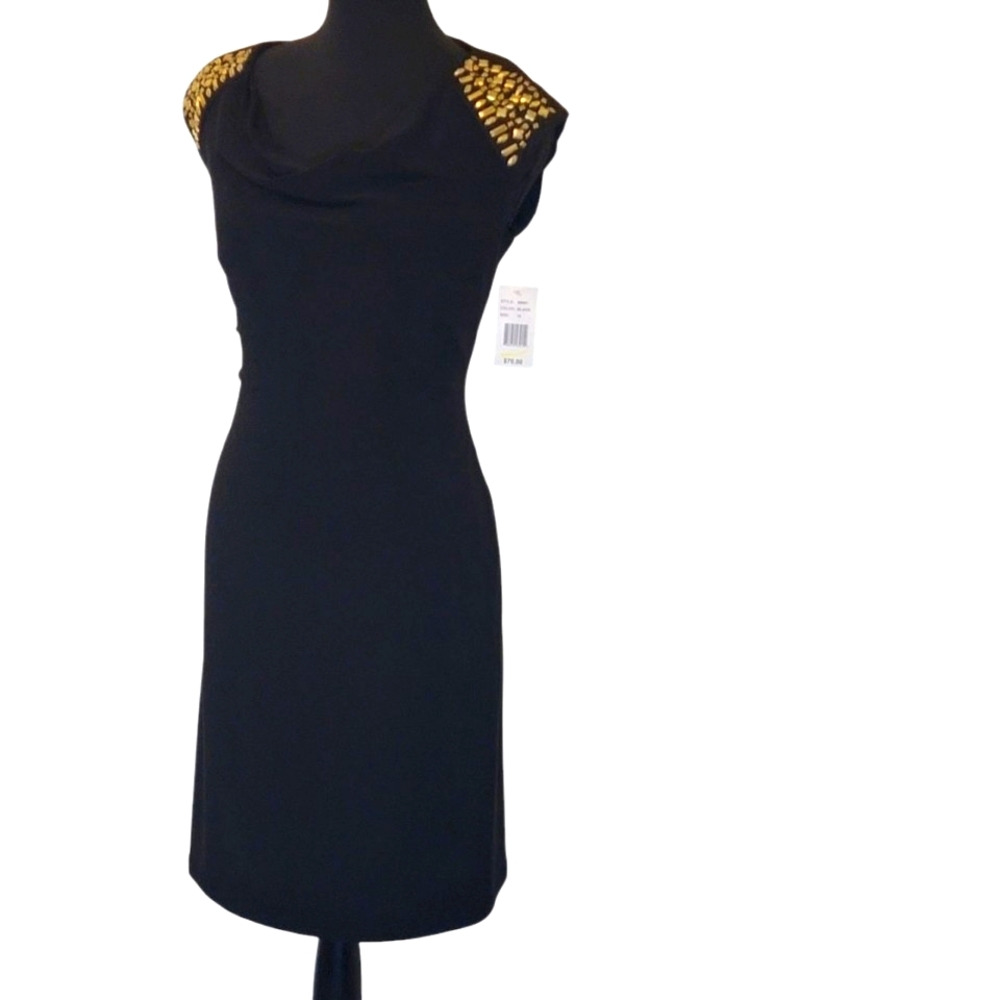 Ronni Nicole Embellished Beaded Shoulder Midi Dress - Picture 3 of 10